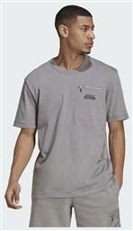 R.Y.V. Ανδρικό T-shirt Charcoal Solid Grey με Στάμπα Adidas