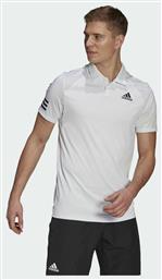 Tennis Club 3-Stripes Ανδρικό T-shirt Polo Λευκό Adidas