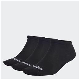 Adidas Thin Linear Low-Cut Αθλητικές Κάλτσες Μαύρες 3 Ζεύγη