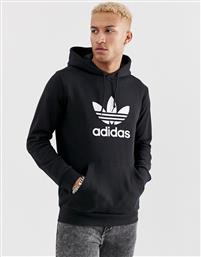 Adidas Trefoil Ανδρικό Φούτερ με Κουκούλα και Τσέπες Μαύρο από το Zakcret Sports