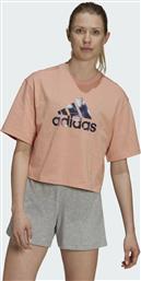 Adidas You Logo Κοντομάνικο Αθλητικό Crop Top Ροζ από το HallofBrands