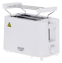 Φρυγανιέρα 2 Θέσεων 750W Λευκή Adler