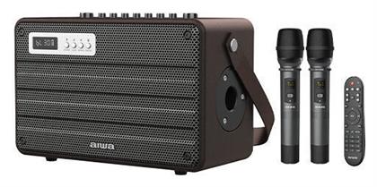 Σύστημα Karaoke με Ασύρματα Μικρόφωνα DSP Enigma Lite σε Καφέ Χρώμα Aiwa