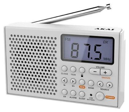 AWBR-305 Φορητό Ραδιόφωνο Μπαταρίας Λευκό Akai