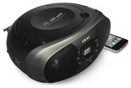 Φορητό Ηχοσύστημα με CD / USB / Ραδιόφωνο σε Μαύρο Χρώμα Akai