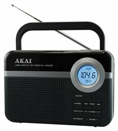 PR006A-471U Retro Φορητό Ραδιόφωνο Ρεύματος / Μπαταρίας με USB Μαύρο Akai