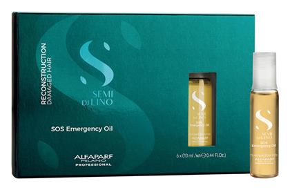 Milano Professional Semi Di Lino Reconstruction SOS Emergency Oil Αμπούλες Μαλλιών Αναδόμησης για Γυναίκες 6x13ml Alfaparf