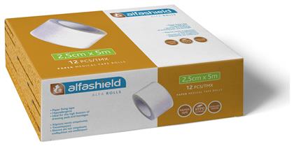 Alfa Rolls Χάρτινη Επιδεσμική Ταινία 2.5cm x 5m Alfashield