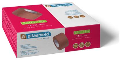 Alfa Rolls Υφασμάτινη Επιδεσμική Ταινία 2.5cm x 5m Alfashield