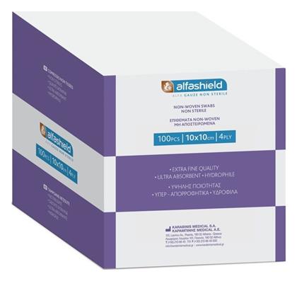 Alfashield Μη Αποστειρωμένες Γάζες 4ply Non Woven 10x10cm 100τμχ