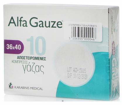 Sterile Αποστειρωμένες Γάζες 36x40cm 10τμχ Alfashield