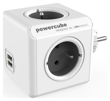 Original PowerCube 4 Θέσεων με 2 USB-A Γκρι Allocacoc