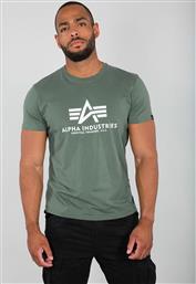 Ανδρικό T-shirt Πράσινο με Λογότυπο Alpha Industries από το Cosmossport