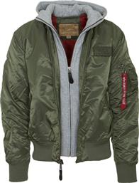 MA-1 D-Tec Ανδρικό Μπουφάν Bomber για Χειμώνα Χακί Alpha Industries