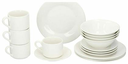 Appliances Σερβίτσιο Πιάτων από Πορσελάνη Λευκό 16τμχ Alpina