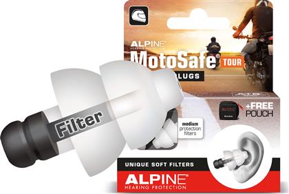 Alpine Motosafe Tour Ωτοασπίδες 2τμχ σε Μαύρο Χρώμα 111.23.110 από το Ladopano