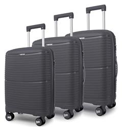 Βαλίτσες Σκληρές Ανθρακί Σετ 3τμχ Amber