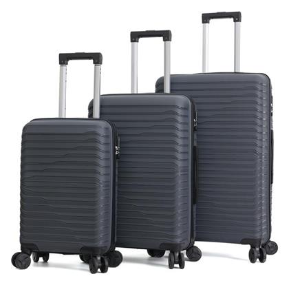 Βαλίτσες Σκληρές Ανθρακί Σετ 3τμχ Amber