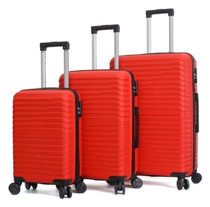 Βαλίτσες Σκληρές Κόκκινο Σετ 3τμχ Amber