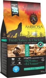 Ambrosia Grain Free Large Adult Turkey & Chicken 12kg + 2kg από το Plus4u