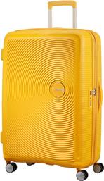 American Tourister Soundbox Spinner 4 Μεγάλη Βαλίτσα με ύψος 77cm σε Κίτρινο χρώμα