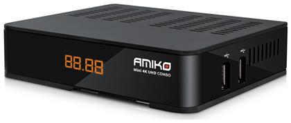 Δορυφορικός Αποκωδικοποιητής Mini Combo 4K UHD DVB-C / DVB-T2 / DVB-S2X σε Μαύρο Χρώμα Amiko