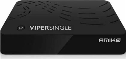 Amiko Δορυφορικός Αποκωδικοποιητής Viper Single Full HD (1080p) DVB-S / DVB-S2 με Λειτουργία Εγγραφής PVR και Ενσωματωμένο Wi-Fi σε Μαύρο Χρώμα
