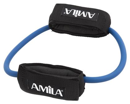 AMILA Ankle Tube Λάστιχο Γυμναστικής Κυκλικό Πολύ Σκληρό με Λαβές Μπλε - Amila