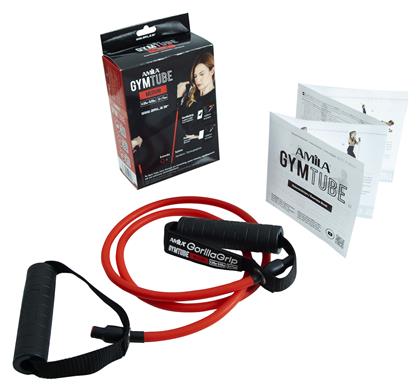 AMILA Gorilla Grip Λάστιχο Γυμναστικής Σωληνωτό Μέτριο με Λαβές Κόκκινο - Amila