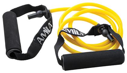 AMILA Λάστιχο Γυμναστικής Σωληνωτό Πολύ Μαλακό με Λαβές Κίτρινο 1.4m - Amila