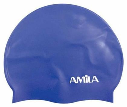 AMILA Σκουφάκι Κολύμβησης Ενηλίκων από Σιλικόνη Μπλε - Amila