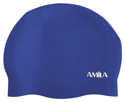 AMILA Σκουφάκι Κολύμβησης Ενηλίκων από Σιλικόνη Μπλε - Amila