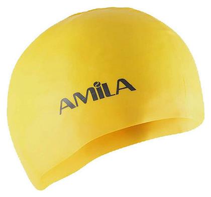 AMILA Σκουφάκι Κολύμβησης Ενηλίκων από Σιλικόνη Κίτρινο - Amila