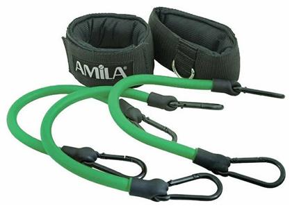 AMILA Σωληνωτά Λάστιχα Γυμναστικής με Λαβές Σετ 3τμχ Πράσινα - Amila