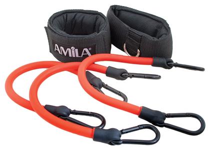AMILA Σωληνωτά Λάστιχα Γυμναστικής Σετ 3τμχ Κόκκινα - Amila