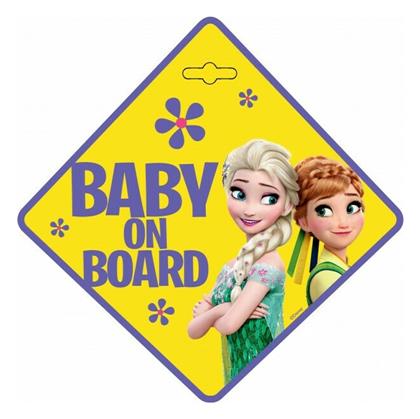 Σήμα Baby on Board με Βεντούζα Frozen Κίτρινο EPBB02 AMiO