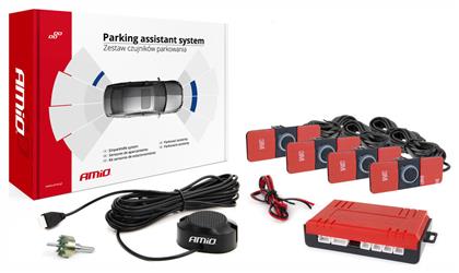 Σύστημα Παρκαρίσματος Αυτοκινήτου με Buzzer και 4 Αισθητήρες σε Μαύρο Χρώμα AMiO