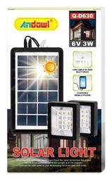 Ηλιακό Φωτιστικό 3W 6V με Θύρες για Φόρτιση Κινητού Μαύρο Q-D630 Andowl