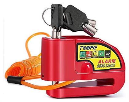 Κλειδαριά Δισκόφρενου Μοτοσυκλέτας με Συναγερμό Κόκκινο Χρώμα Andowl