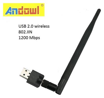Q-A220 Ασύρματος USB Αντάπτορας Δικτύου με Αποσπώμενη Κεραία 1200Mbps Andowl