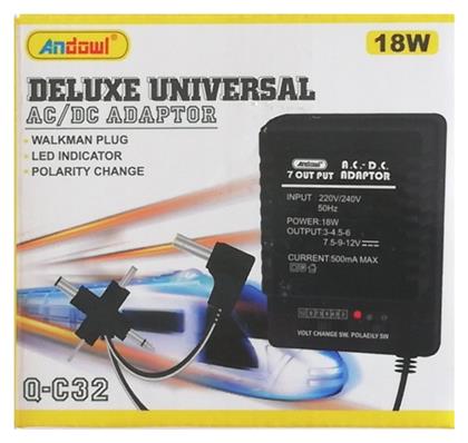 Q-C32 Universal Τροφοδοτικό 12V 0.5A 18W Andowl