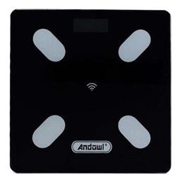 Q-D001 S Smart Ζυγαριά με Λιπομετρητή σε Μαύρο χρώμα Andowl
