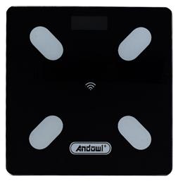 Q-D001 Smart Ζυγαριά με Λιπομετρητή σε Μαύρο χρώμα Andowl