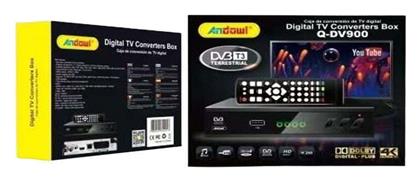 Q-DV900 Ψηφιακός Δέκτης Mpeg-4 4K UHD Σύνδεσεις SCART / HDMI Andowl