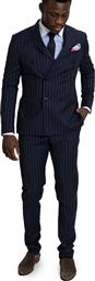 Ανδρικό Μπλε Navy Blue Striped Formal Suit PAL ZILERI από το Hionidis