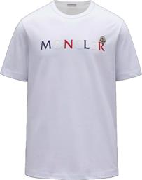Ανδρικό Λευκό Logo Rubberized Print T-Shirt MONCLER