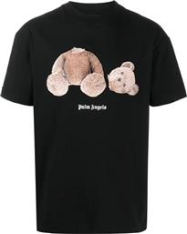 Ανδρικό Μαύρο Bear-Print T-Shirt/Black PALM ANGELS από το Hionidis