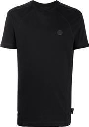 Ανδρικό Μαύρο Black Institutional Logo-Patch T-Shirt PHILIPP PLEIN από το Hionidis