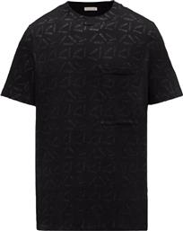 Ανδρικό Μαύρο Black Logo Print T-Shirt MONCLER