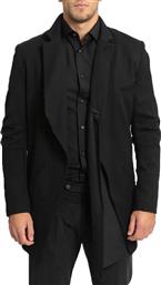 Ανδρικό Μαύρο Black Panelled Kimono Coat ISSI από το Hionidis